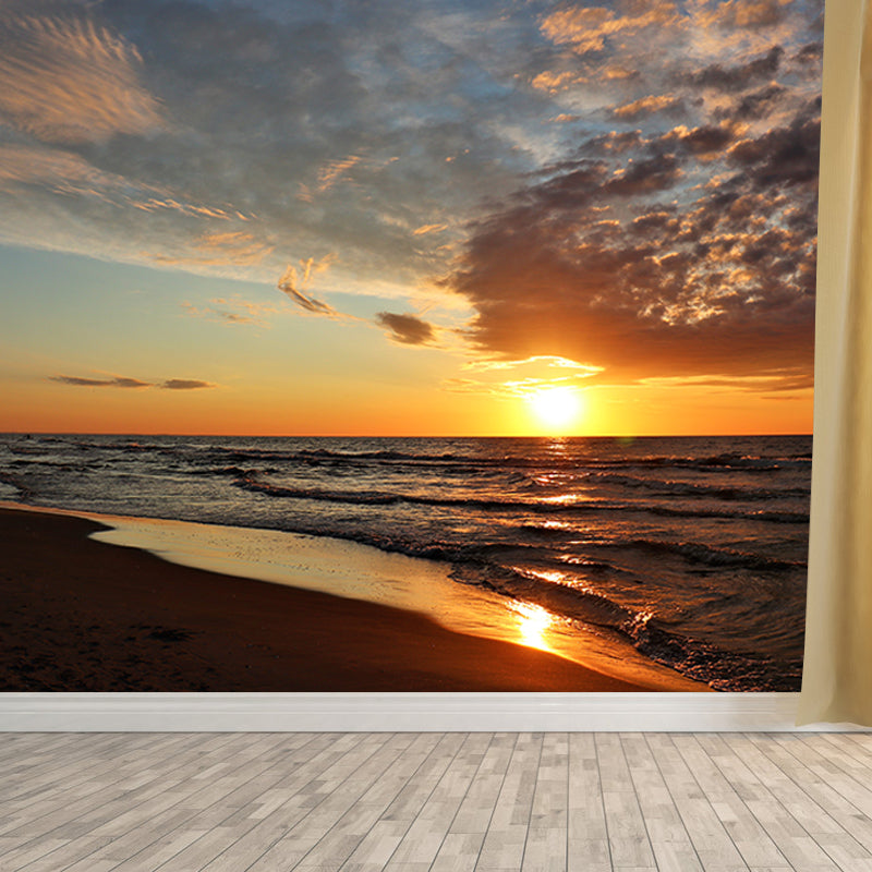 Tropical Style Beach Wall Mural Decal Moisture Resistant Wall Covering, Personalised Size