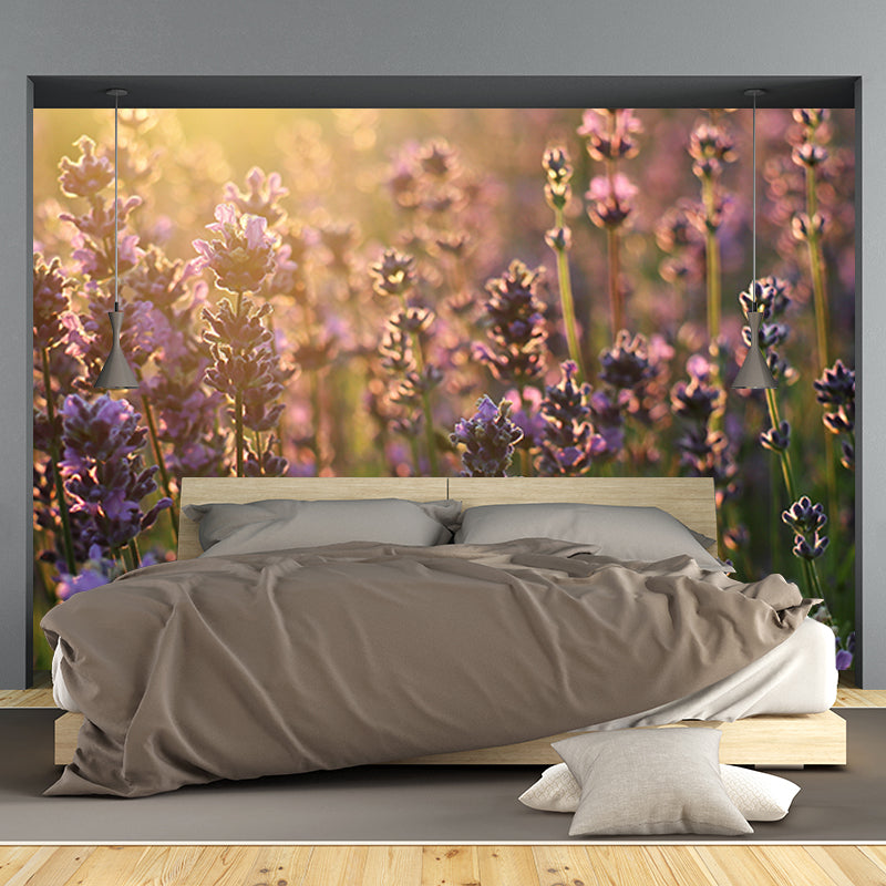 Purple Lavender Wall Decals Removable Mural Wallpaper Bedroom Decorative Art