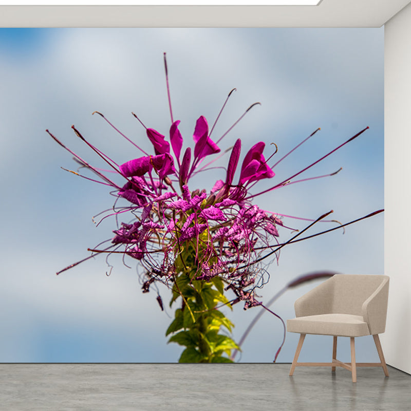 Flower Blossom Mural Wallpaper Modern Wall Covering for Sitting Room, Made to Measure