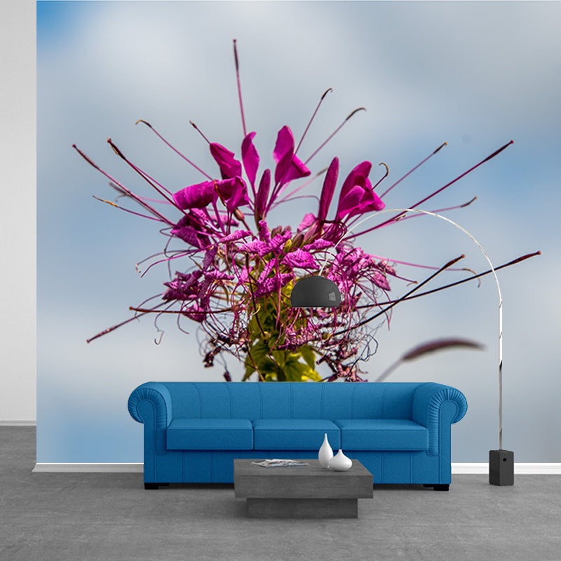 Flower Blossom Mural Wallpaper Modern Wall Covering for Sitting Room, Made to Measure