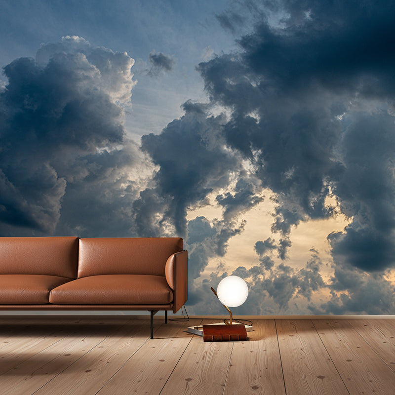 Beautiful Cloud Murals Modern Wall Decoration in Blue and White, Custom Made