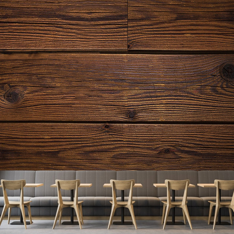 Soft Coor Wood Look Mural Industrial Wallpaper Whole Wall Decor for Dining Room
