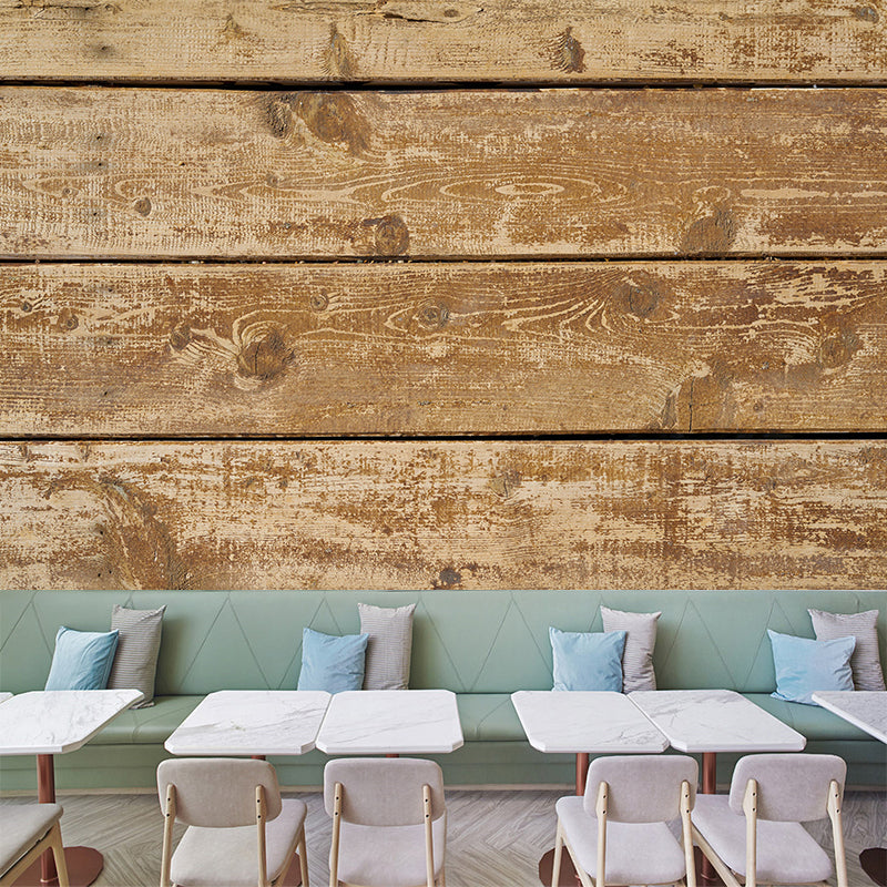 Environment Friendly Wall Mural Industrial Wood Textured Pattern Wall Covering