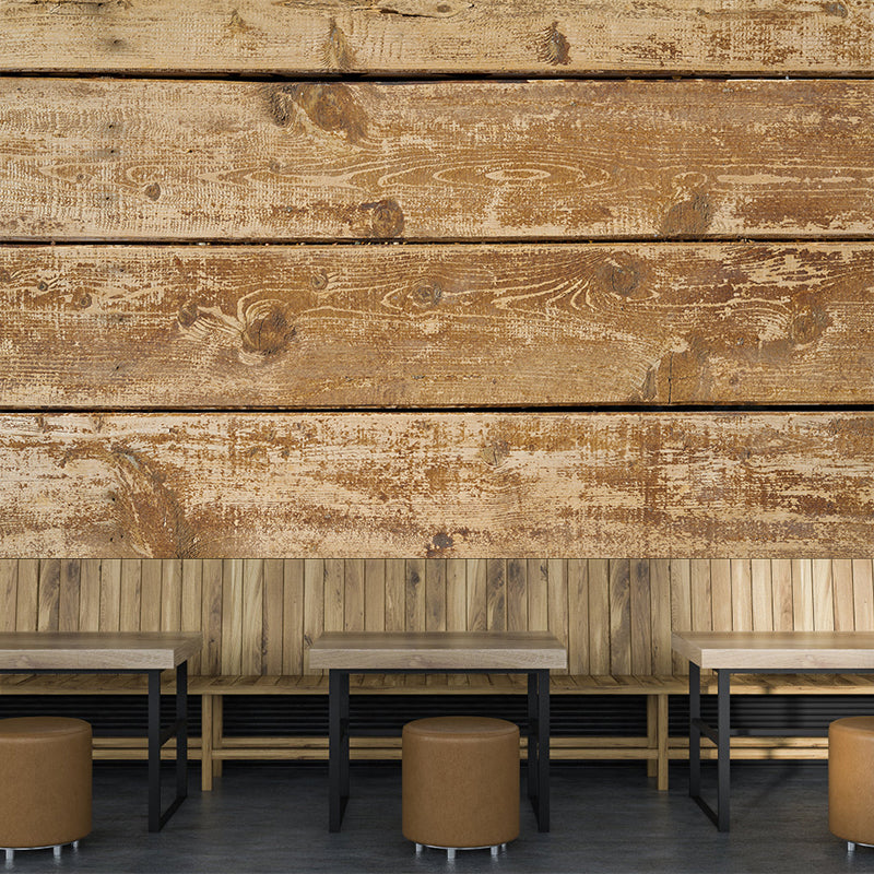 Environment Friendly Wall Mural Industrial Wood Textured Pattern Wall Covering