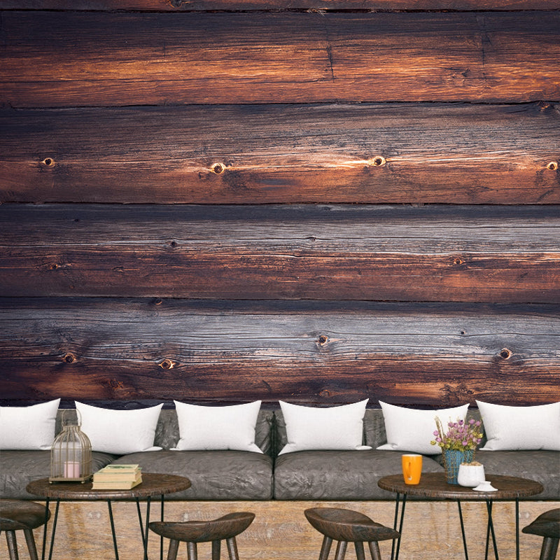 Environment Friendly Wall Mural Industrial Wood Textured Pattern Wall Covering