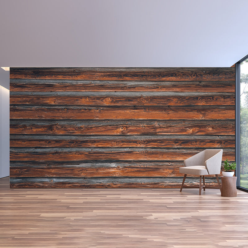 Industrial Style Wood Look Mural Wallpaper Whole Wall Decor for Living Room