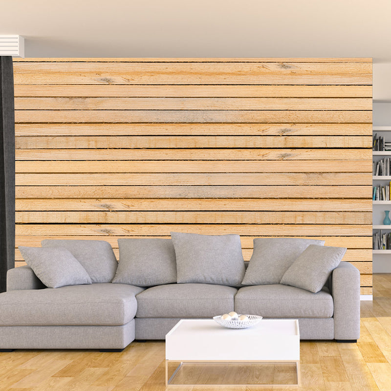 Industrial Style Wood Look Mural Wallpaper Whole Wall Decor for Living Room