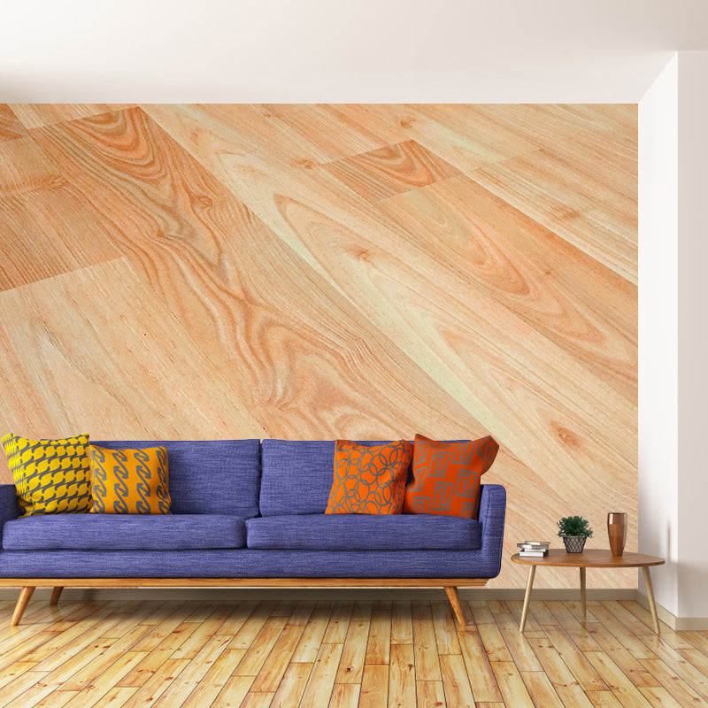 Photography Style Wood Look Mural Wallpaper Whole Wall Decor for Living Room