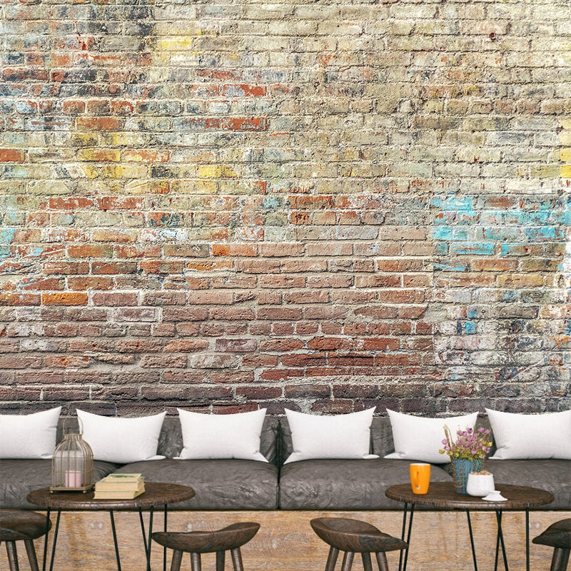 Industrial Style Brick Mural Wall Covering Stain Resistant Living Room Wall Decor