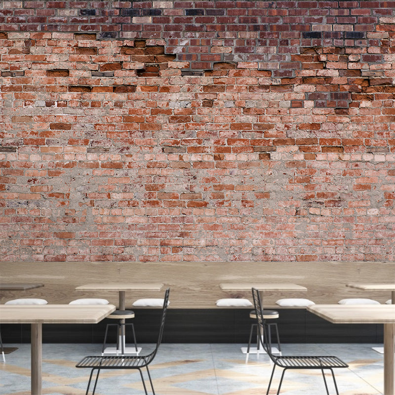 Brick Wall Covering Mural Industrial Style Living Room Mildew Resistant Wall Decor