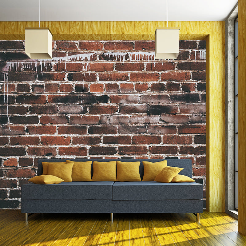 Living Room Mural Wall Decor Industrial Style Brick Wall Eco-friendly Mural Wallpaper