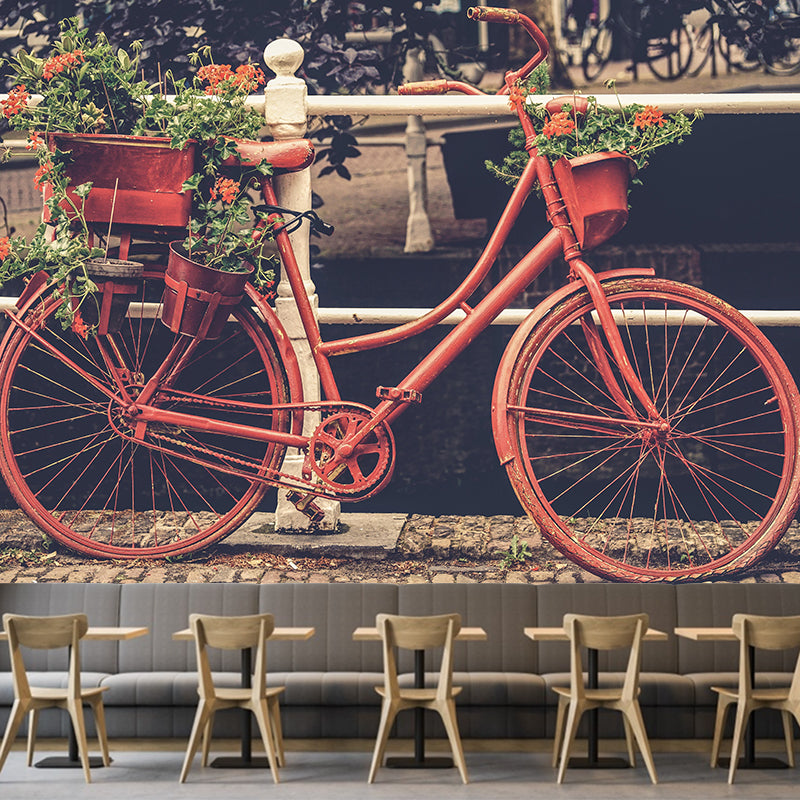 Customized Bike Mural Wallpaper Home Decor Contemporary Style for Home Decor