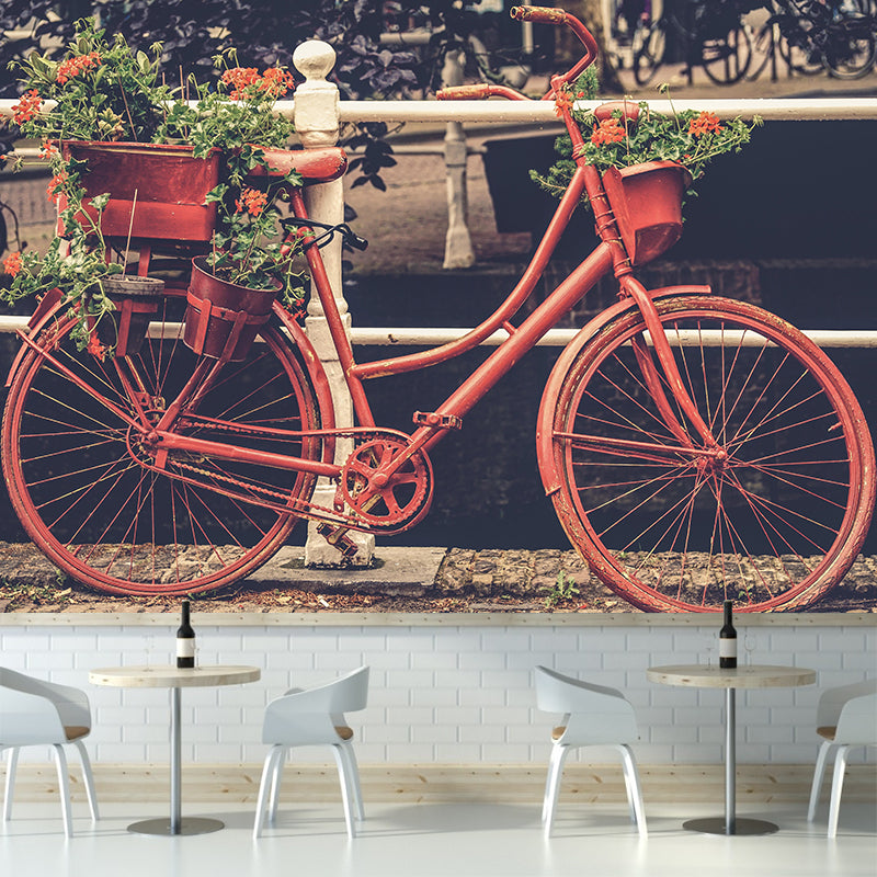 Customized Bike Mural Wallpaper Home Decor Contemporary Style for Home Decor