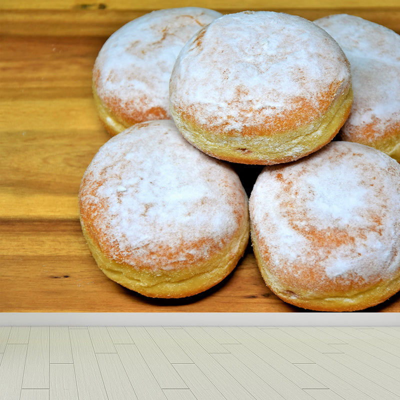 Tasty Donut Wall Mural Decal for Dessert Shop Moisture Resistant, Custom-Made