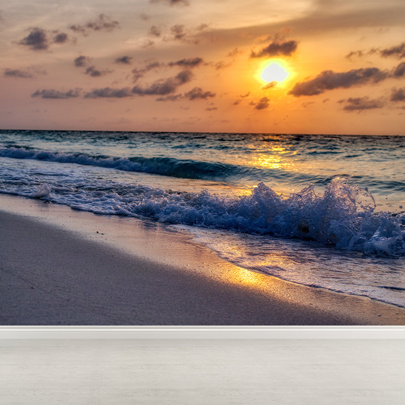 Waterproofing Romantic Beach Mural Wallpaper for Home Decoration, Custom-Made