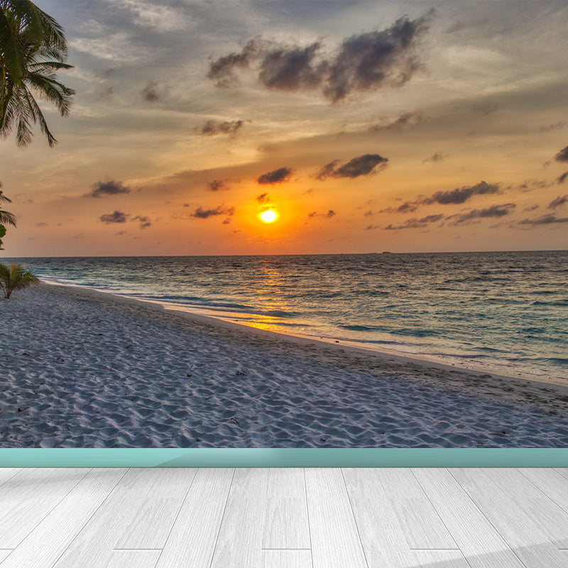 Waterproofing Romantic Beach Mural Wallpaper for Home Decoration, Custom-Made