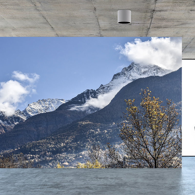 Mountain Landscape Wallpaper Mural Water Resistant Modern Living Room Wall Art