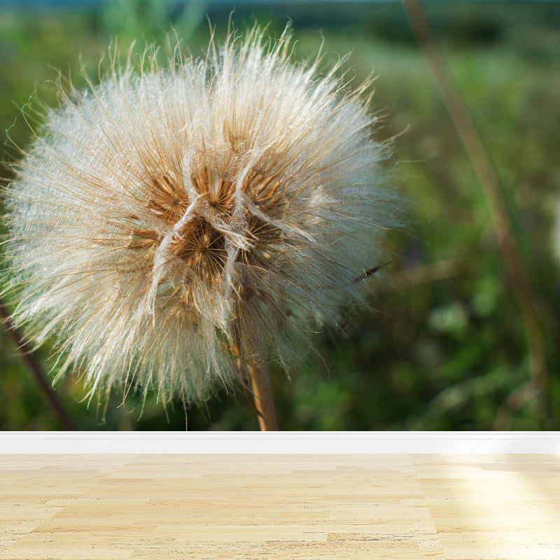 Modernism White Plant Mural Wallpaper Water Resistant, Made to Measure