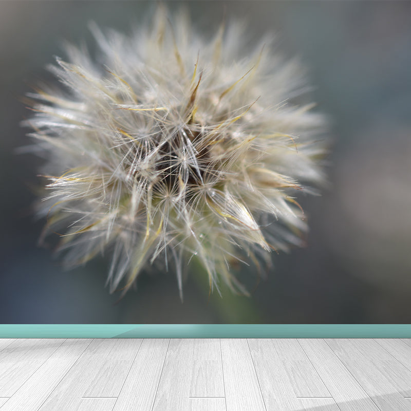 Modernism White Plant Mural Wallpaper Water Resistant, Made to Measure