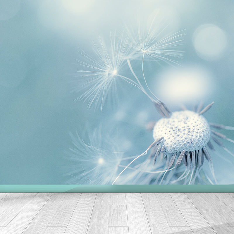 White Plant Modernist Wall Mural Decal Stain Resistant, Made to Measure