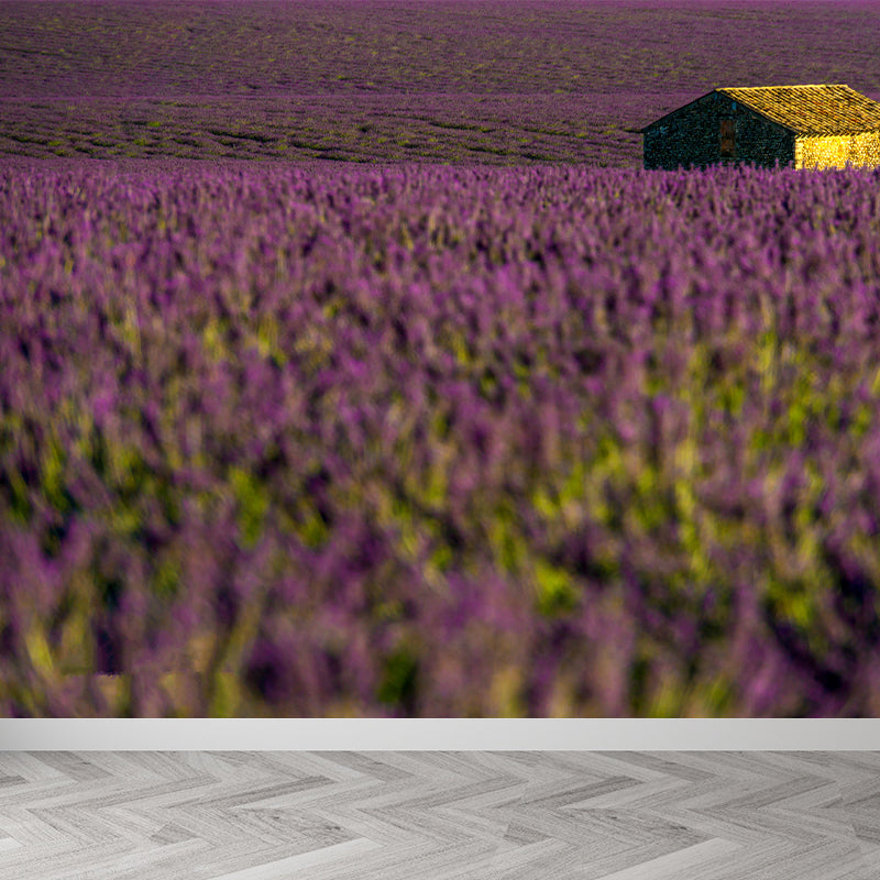 Purple Lavender Mural Wallpaper Modernism Wall Art for Home, Made to Measure