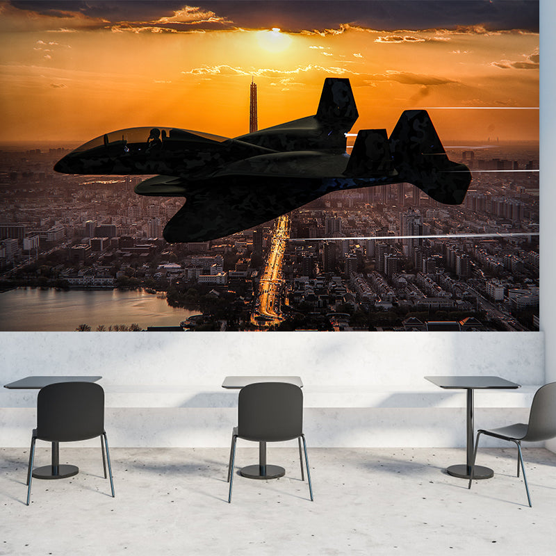 3D Airplane Minimalistic Moisture Resistant Meeting Room Wall Art, Washable