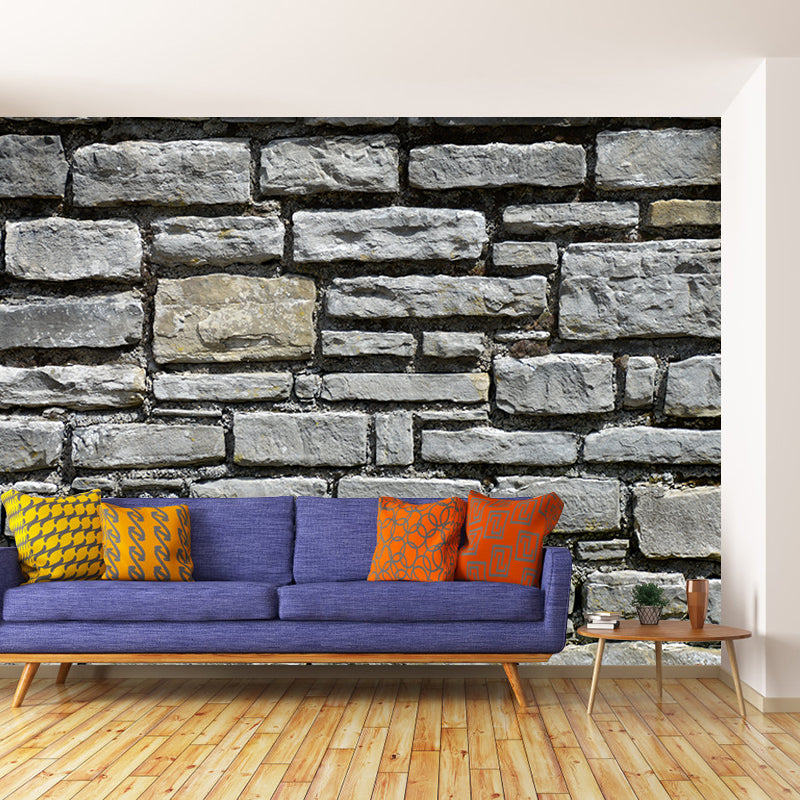 Old Dark Brick Wall Wall Covering Water Resistant Living Room Wall Decor