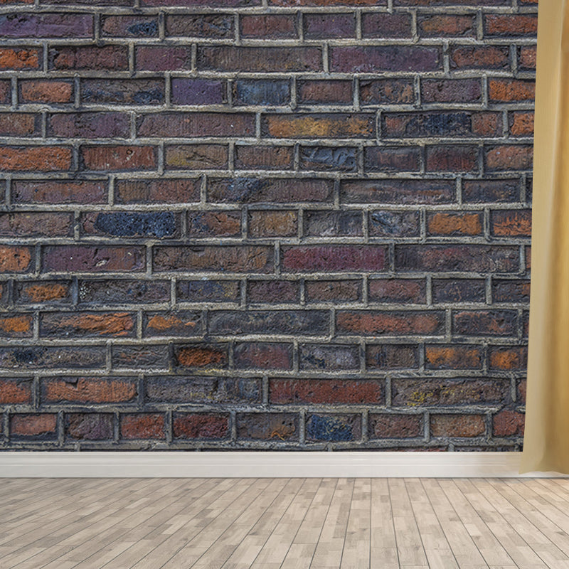 Old Dark Brick Wall Wall Covering Water Resistant Living Room Wall Decor