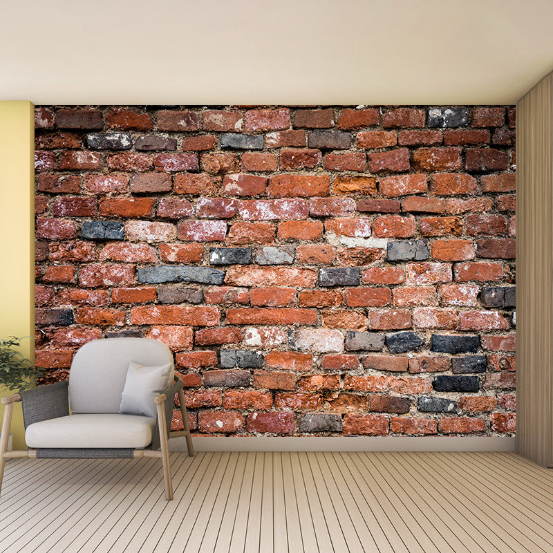 Old Dark Brick Wall Wall Covering Water Resistant Living Room Wall Decor