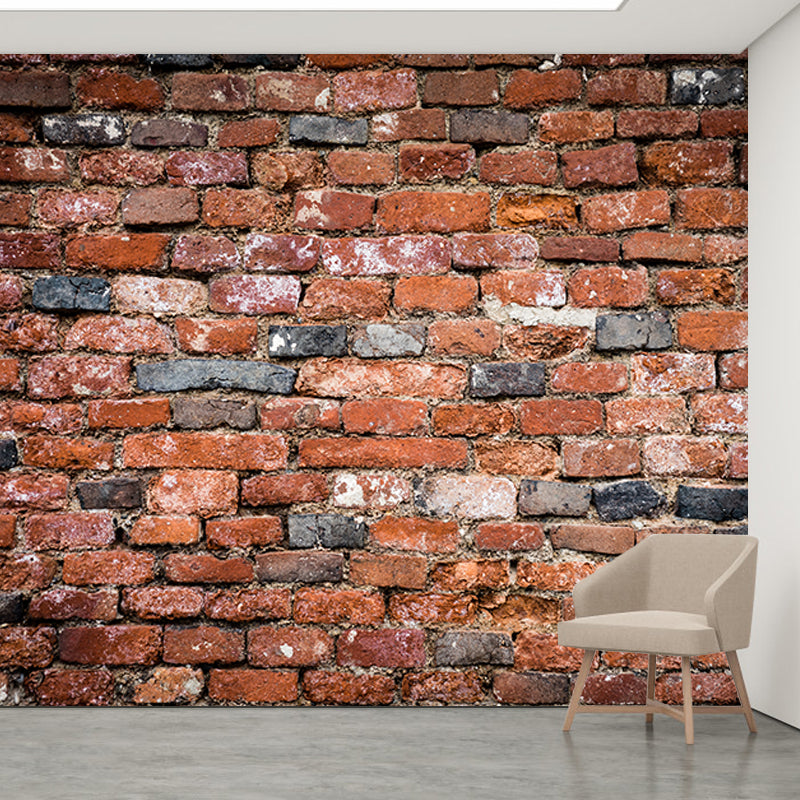 Old Dark Brick Wall Wall Covering Water Resistant Living Room Wall Decor