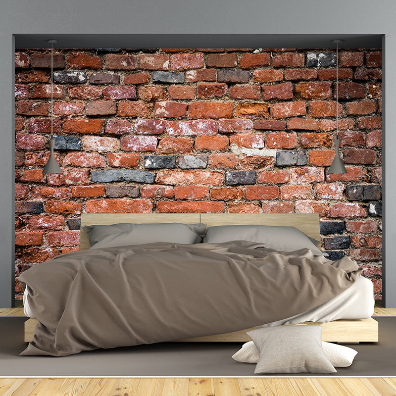 Old Dark Brick Wall Wall Covering Water Resistant Living Room Wall Decor