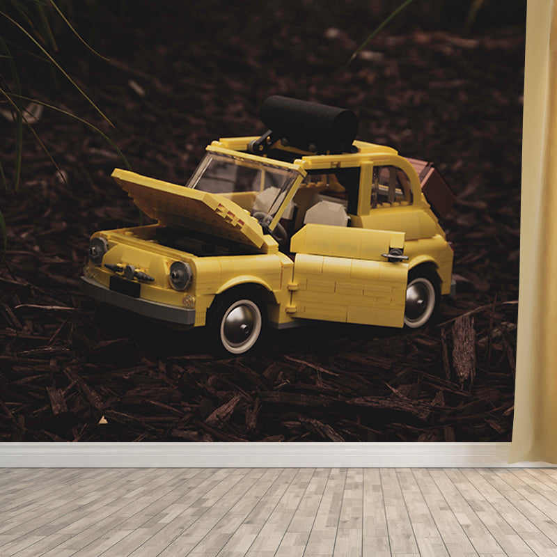 City Transportation Mural Wallpaper Stain Resistant Wall Covering for Sitting Room