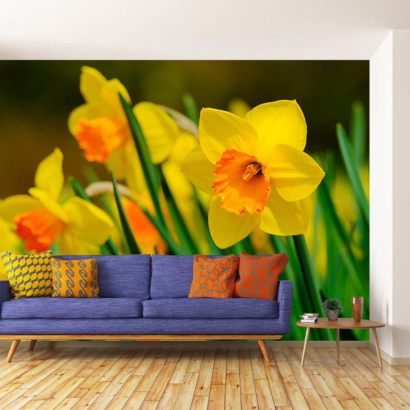 Simplicity Blossoming Flower Wall Mural Personalized Size Decal for Girl's Bedroom