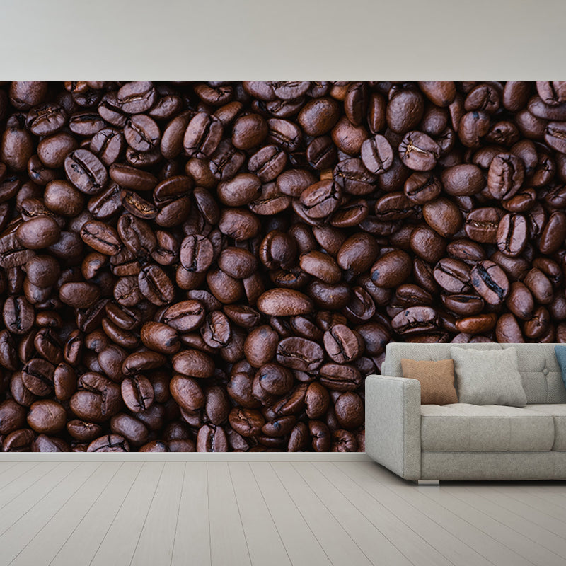 Coffee Beans Wallpaper Mural Modernist Coffee Shop Wall Decor, Stain Resistant