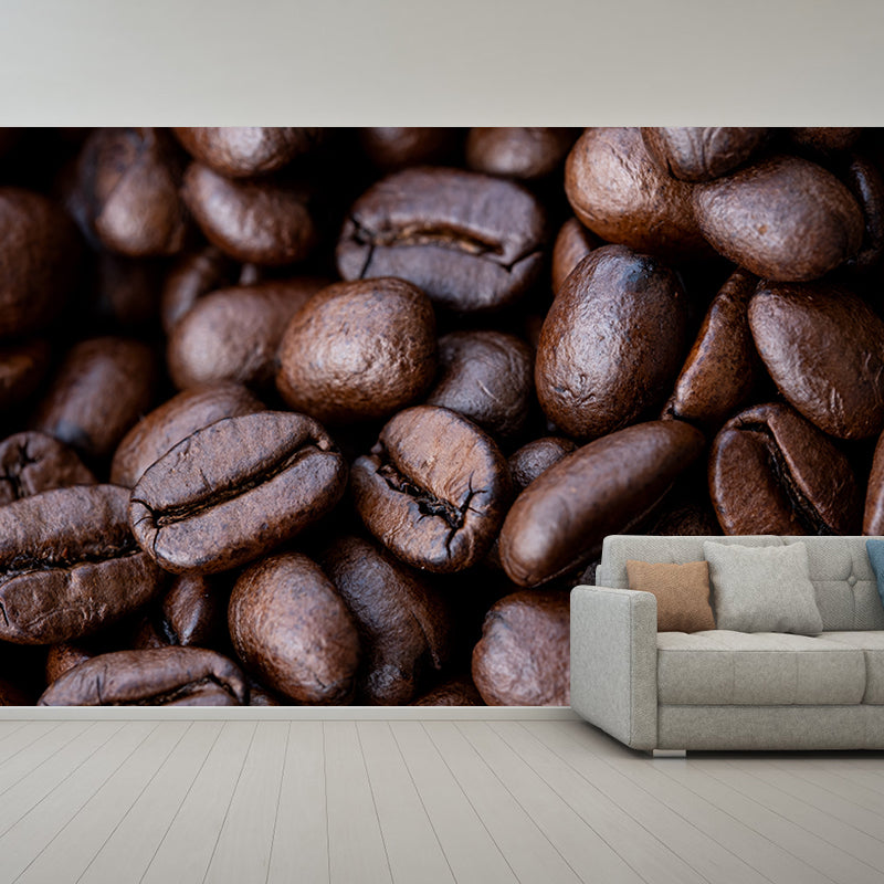 Coffee Beans Wallpaper Mural Modernist Coffee Shop Wall Decor, Stain Resistant