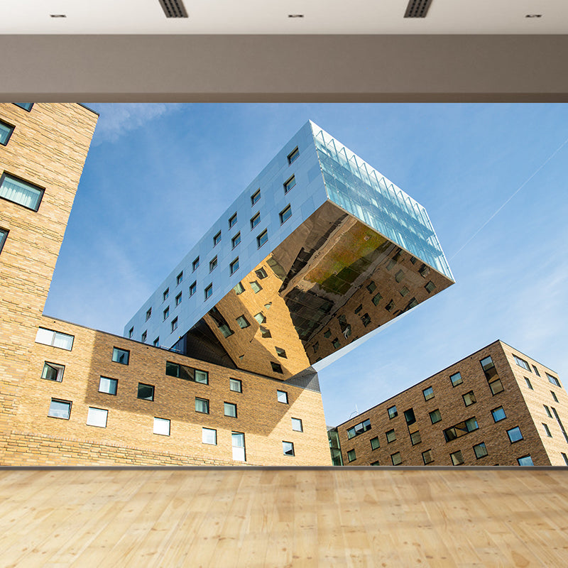 Stain-Resistant City Architecture Wall Covering for Meeting Room Decor