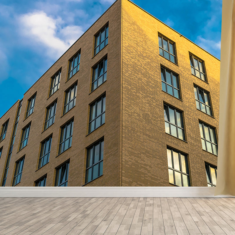 Stain-Resistant City Architecture Wall Covering for Meeting Room Decor