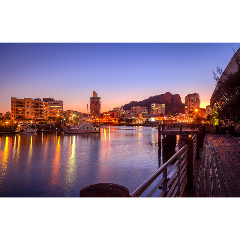 Photography City View Mural Moisture Resistant Wall Covering for Home Decoration