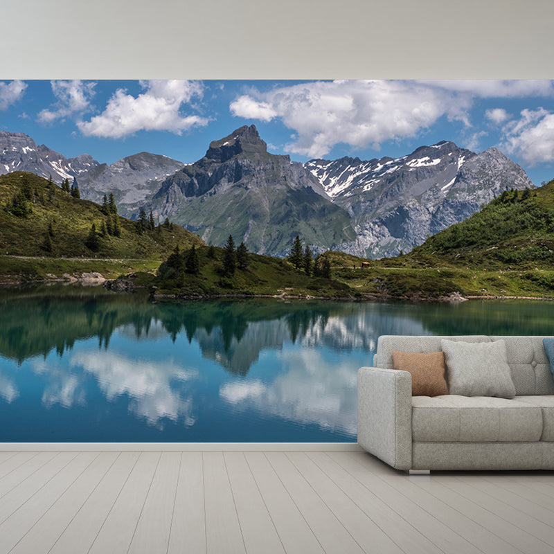 Photography Snowy Mountain Mural Wallpaper for Guest Room Decor, Made to Measure