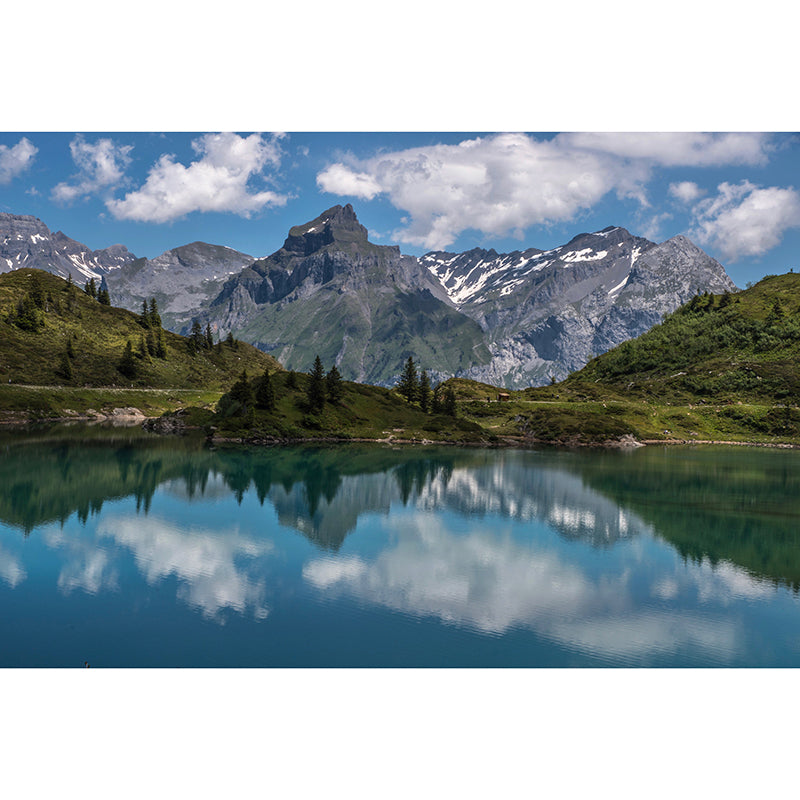 Photography Snowy Mountain Mural Wallpaper for Guest Room Decor, Made to Measure