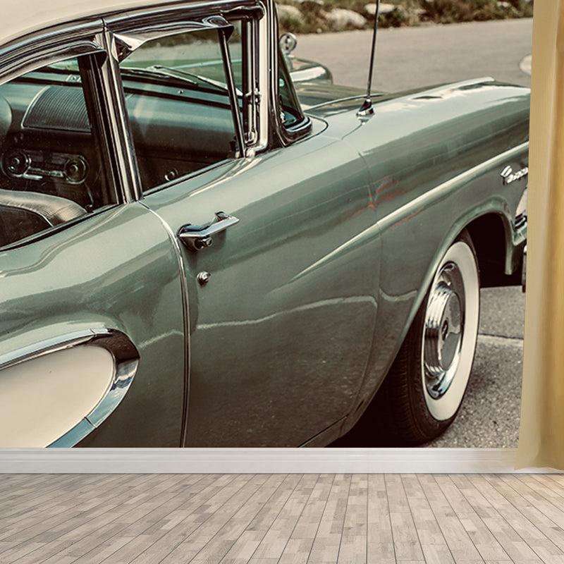 Moern Car Mural Wallpaper Moisture Resistant Living Room Wall Covering