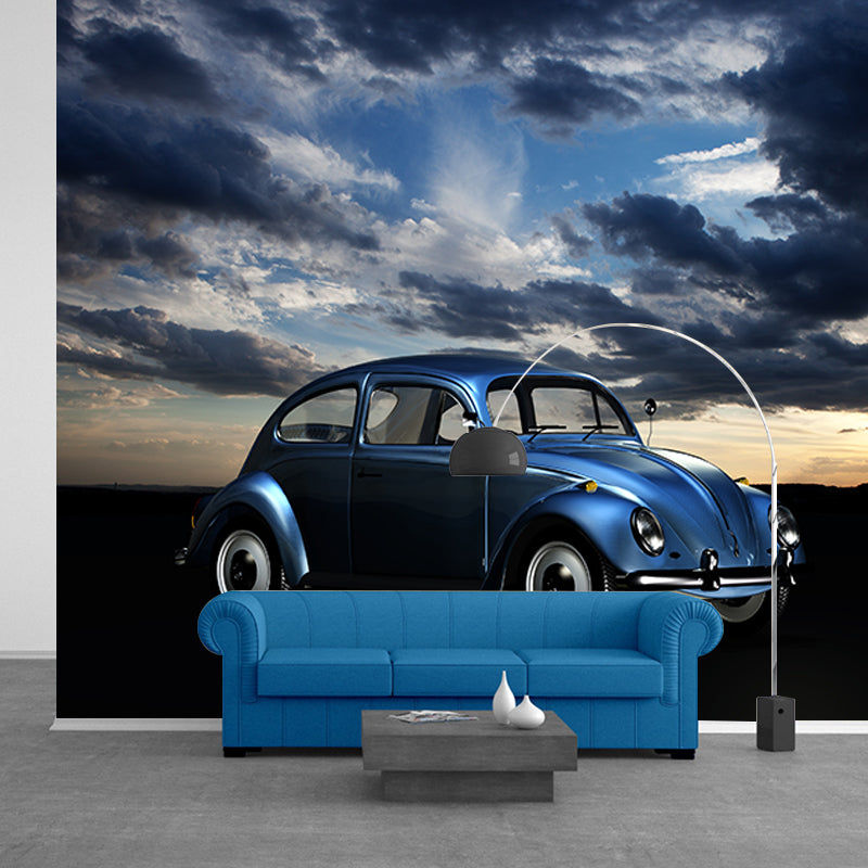 Moern Car Mural Wallpaper Moisture Resistant Living Room Wall Covering