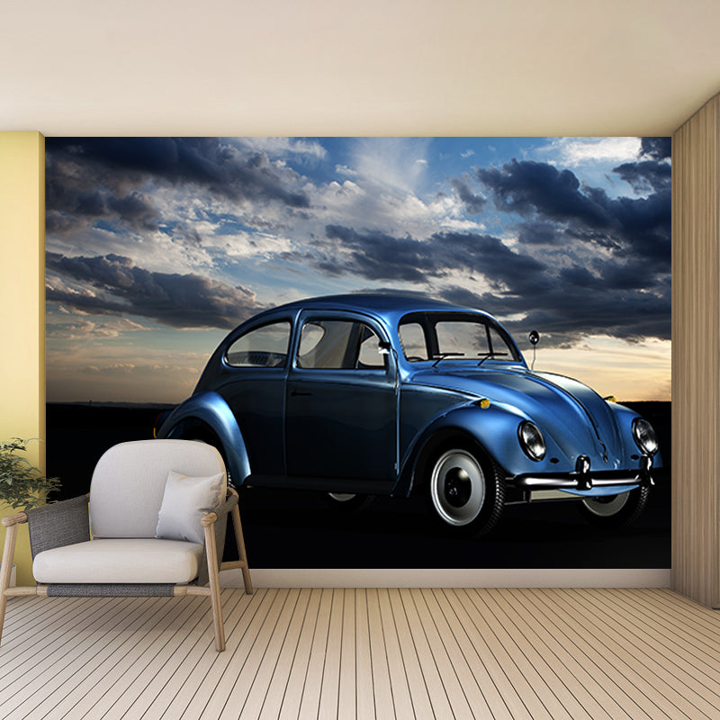 Moern Car Mural Wallpaper Moisture Resistant Living Room Wall Covering