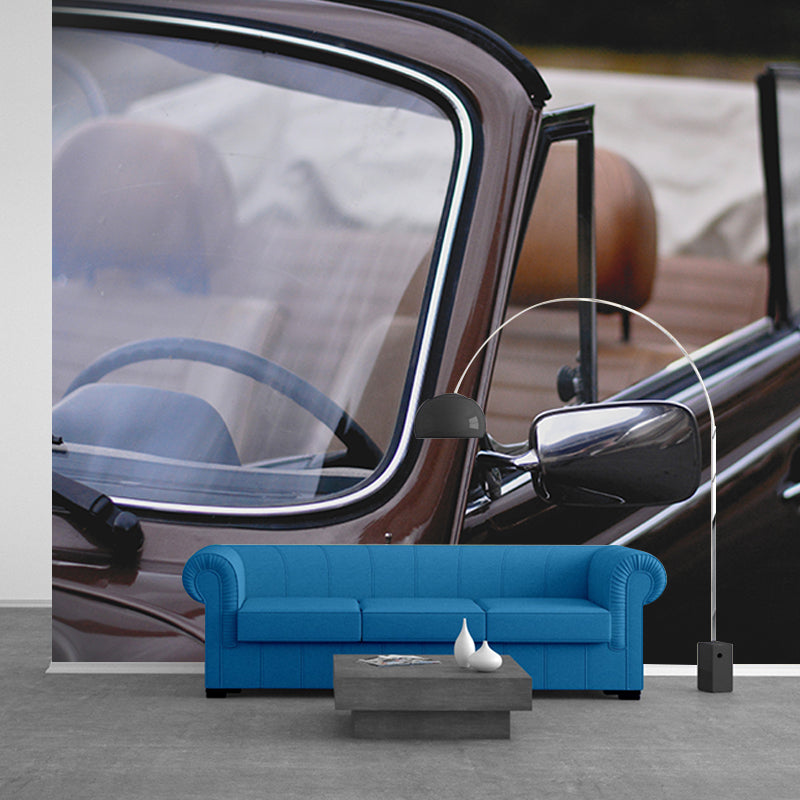 Moern Car Mural Wallpaper Moisture Resistant Living Room Wall Covering