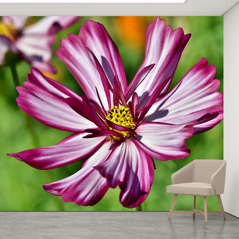 Beautiful Flower Wall Mural Water Resistant Wall Covering for Living Room