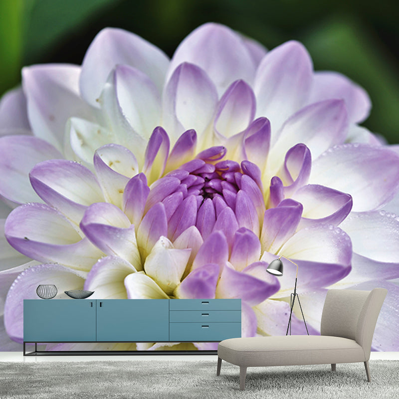 Minimalism Style Flower Mural Modern Smooth Wall Covering for Sleeping Room