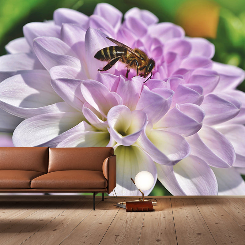 Minimalism Style Flower Mural Modern Smooth Wall Covering for Sleeping Room