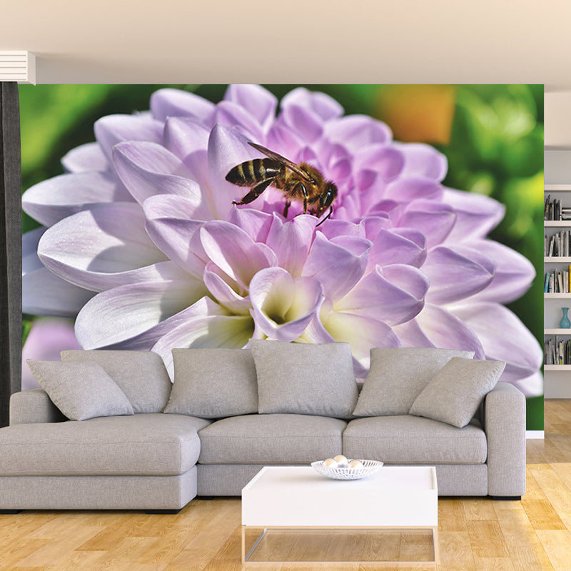 Minimalism Style Flower Mural Modern Smooth Wall Covering for Sleeping Room