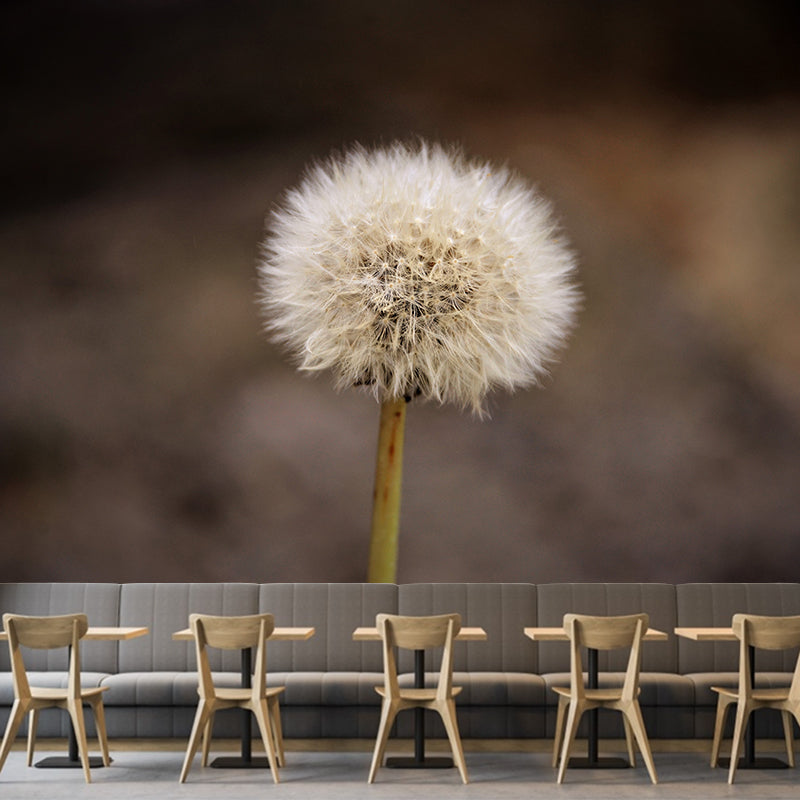 White Dandelion Wallpaper Murals Moisture Resistant Wall Decor, Personalised Size