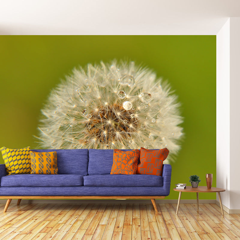 Minimalism White Dandelion Plant Murals Wallpaper Waterproof Bedroom Wall Decoration